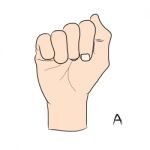 Sign Language And The Alphabet,the Letter A Stock Photo