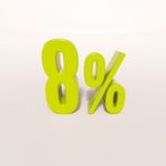 Percentage Sign, 8 Percent Stock Photo