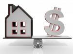 House And Dollar Balancing Show Investment Stock Photo