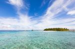 Panoramic View Of An Atoll, Maldives Stock Photo