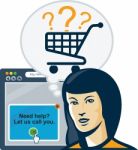 Female Internet Shopper Shopping Cart Stock Photo