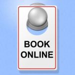 Book Online Sign Represents Single Room And Accommodation Stock Photo