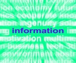 Information Word Means Details Facts Or Notification Stock Photo