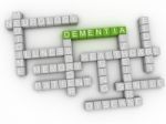 3d Image Dementia Issues Concept Word Cloud Background Stock Photo