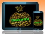 Colombian Peso Means Worldwide Trading And Coinage Stock Photo