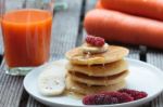 Stack Of Delicious Pancakes With Fresh Fruits Stock Photo