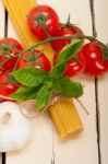 Italian Basic Pasta Ingredients Stock Photo