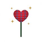 Heart Love Lollipop Sweet Food Flat Design Icon  Illustrat Stock Photo