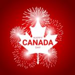 Maple Leaf  With Fireworks For National Day Of Canada Stock Photo
