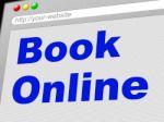 Book Online Means World Wide Web And Searching Stock Photo