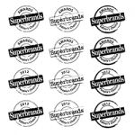 Super Brands Rubber Stamp Stock Photo