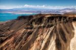 Aerial View Of The Mountains Next To Lake Mead Stock Photo