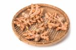 Turmeric Root In The Basket On White Background Stock Photo
