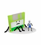 Animated Floppy And Usb Disk Stock Photo