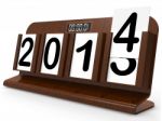 Desk Calendar Represents Year Two Thousand Fourteen Stock Photo