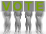Vote Placards Shows Political Elections Or Choices Stock Photo