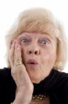 Surprised Old Woman Stock Photo