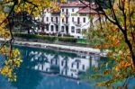 Hotel Lido Pieve Di Ledro On The Lakeside Of Lago Di Ledro Italy Stock Photo