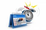 Tax Day Calendar With Alarm Stock Photo