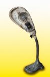 Old Electric Light Bulb Vintage Isolated On Yellow Background Stock Photo