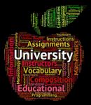 University Word Represents Educational Establishment And Academy Stock Photo