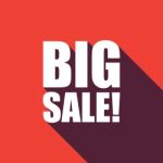 Big Sale Text With Long Shadow Stock Photo