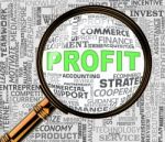 Profit Magnifier Shows Revenue Growth 3d Rendering Stock Photo