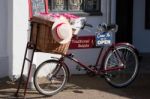 Penarth Wales Uk March 2014 - View Of An Old Tradesman Bicycle O Stock Photo