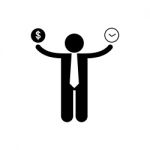 Worker Money Time Symbol Icon  Illustration On White Stock Photo