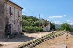Disused Railway Station At Lu Lioni In Sardinia Stock Photo