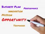 Opportunity On Whiteboard Represents Hope Chance Luck Or Advanta Stock Photo