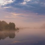 Misty Morning On The Lake Stock Photo
