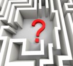 Question Mark In Maze Shows Thinking Stock Photo