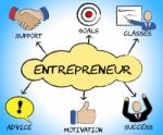 Entrepreneur Symbols Indicates Business Person And Biz Stock Photo