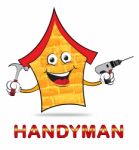 Handyman House Represents Home Improvement And Apartment Stock Photo