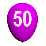 50 Balloon Shows Fiftieth Happy Birthday Celebration Stock Photo