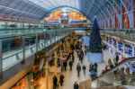 London - December 20 : St Pancras International Station In Londo Stock Photo