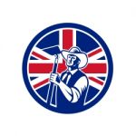 British Organic Farmer Union Jack Flag Icon Stock Photo