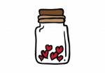 Valentine Heart Bottle Stock Photo