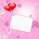 Heart Tag Shows Blank Space And Hearts Stock Photo