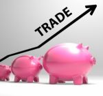 Trade Graph Shows Increase In Buying And Selling Stock Photo