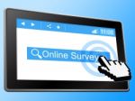 Online Survey Represents World Wide Web And Assessing Stock Photo