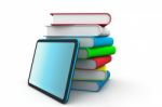 Books And Tablet Pc Stock Photo