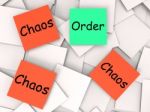 Order Chaos Post-it Notes Mean Orderly Or Chaotic Stock Photo