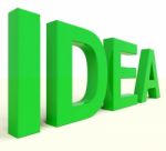 Idea Word In Green Text Stock Photo