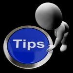 Tips Button Means Suggestions Pointers And Guidance Stock Photo