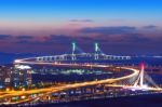 Incheon Bridge In Korea.with Color Filter Stock Photo