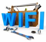 Wifi Tools Shows World Wide Web And Access Stock Photo