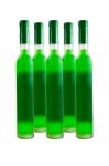 Green Wine Bottles Stock Photo