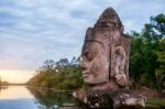 Sculptures In The South Gate Of Angkor Wat, Siem Reap, Cambodia Stock Photo